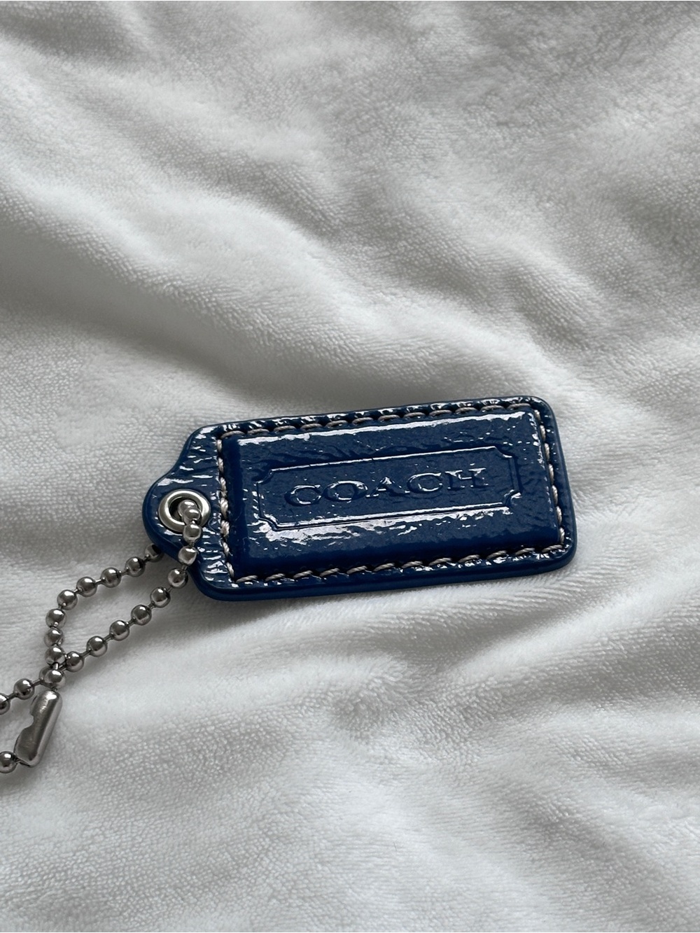 Coach Navy Patent Leather Hang Tag